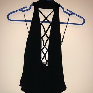 Criss cross bodysuit